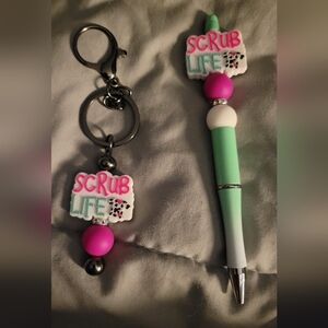 Scrub life Pen/Keychain set